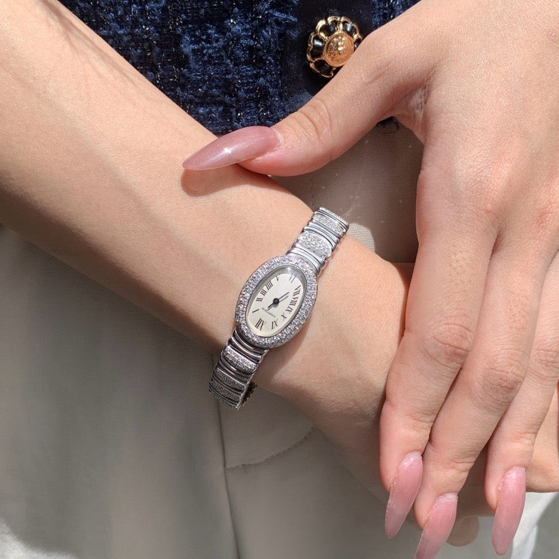Mini Baignoire K18 WG bezel & bracelet half diamond