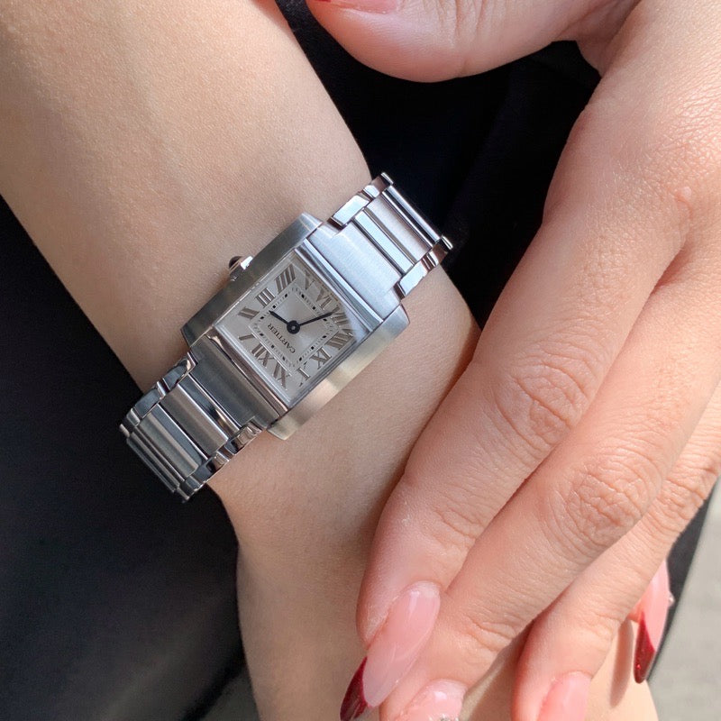 Tank Française Current SM Stainless Steel Silver Dial