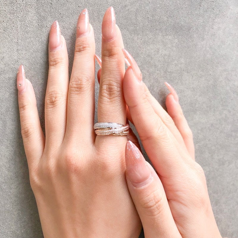 Trinity Ring SM Size 12 3 Row Full Diamond
