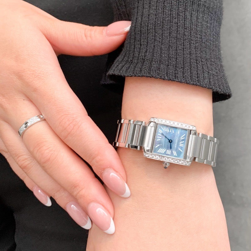 Tank Francaise SM Blue Shell Dial Diamond