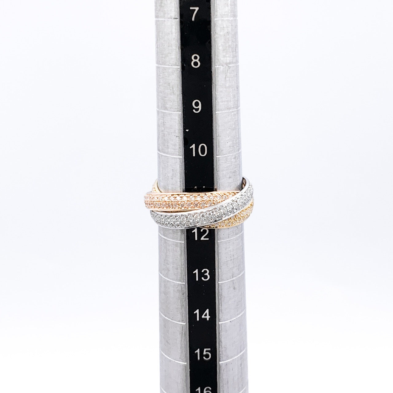 Trinity Ring SM Size 12 3 Row Full Diamond