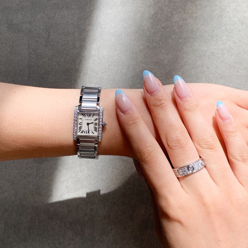 Tank Française SM SS Bezel & Crown Diamond