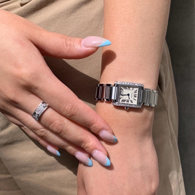 Tank Française SM SS Bezel & Crown Diamond