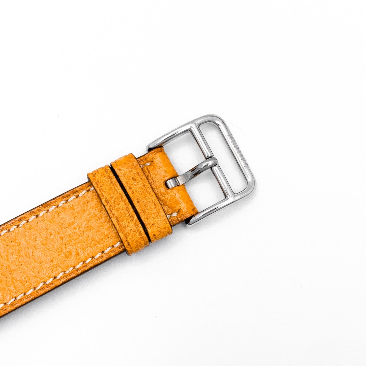 Square White Dial SS Leather