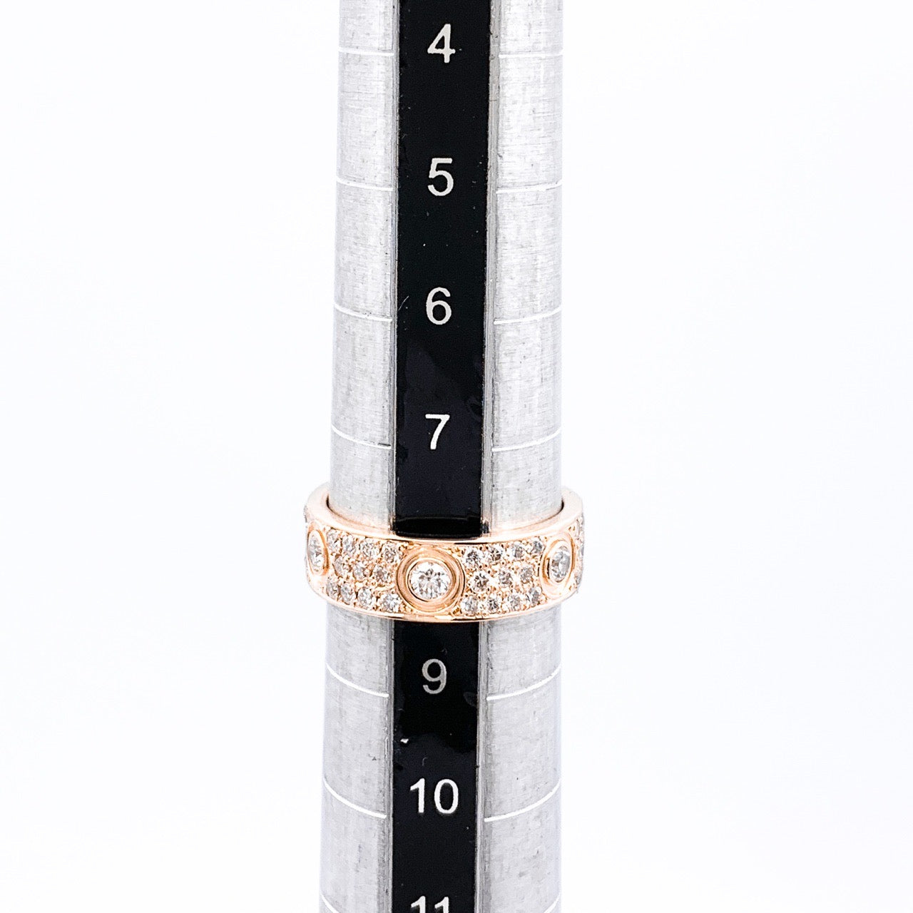Love Ring Size 8 PG Full Pavé & 6P Bis Diamond