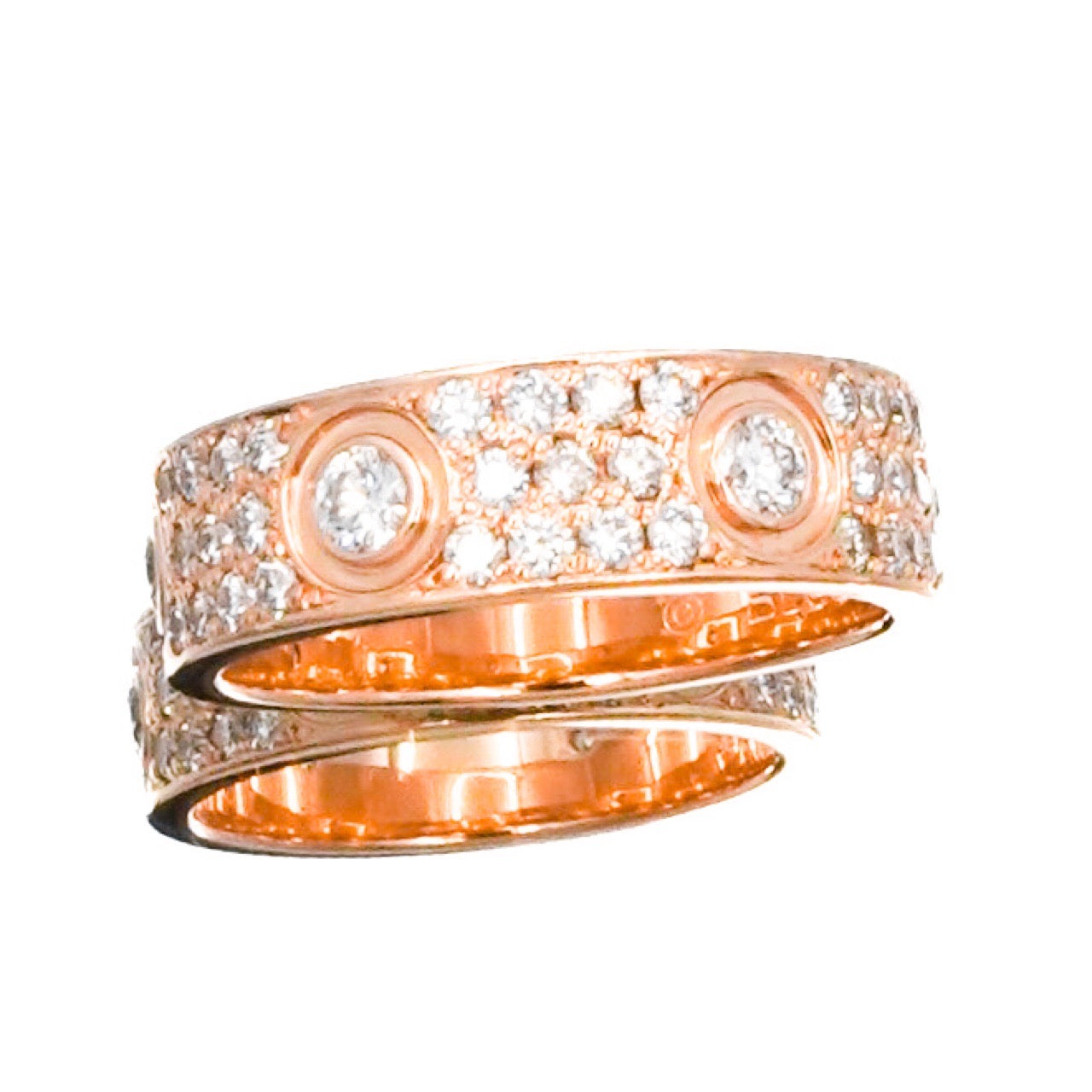 Love Ring Size 8 PG Full Pavé & 6P Bis Diamond