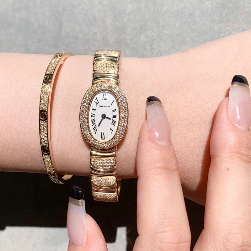 Mini Baignoire K18YG Bezel & Bracelet Half Diamond