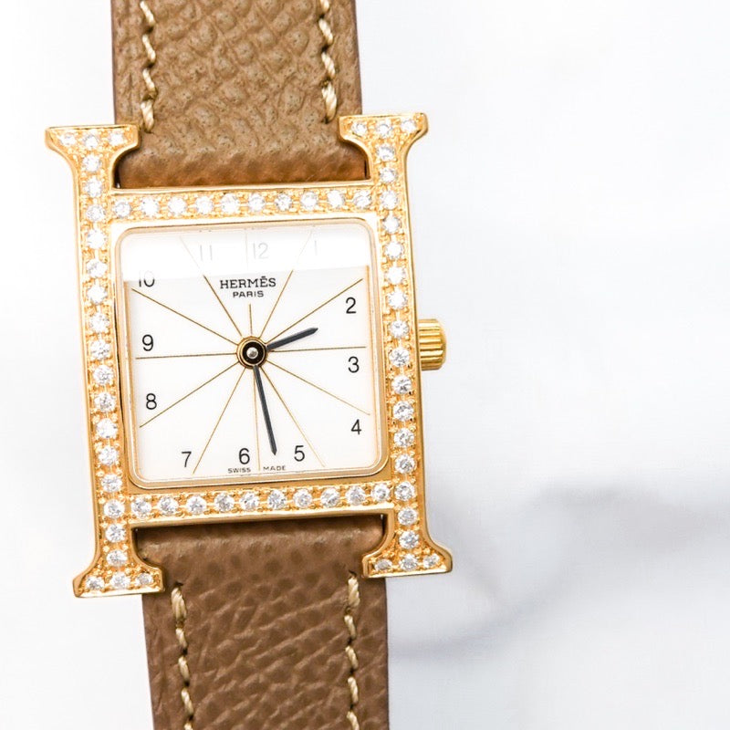 H Watch Gold Diamond