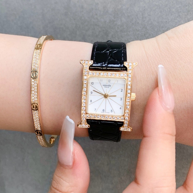 H Watch Gold Diamond