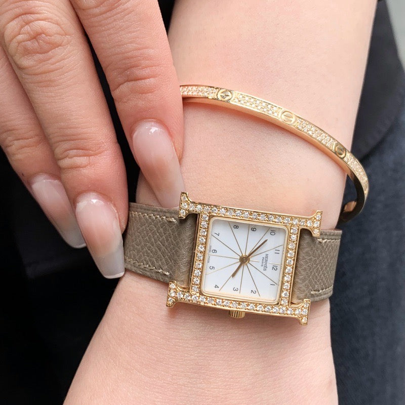 H Watch Gold Diamond