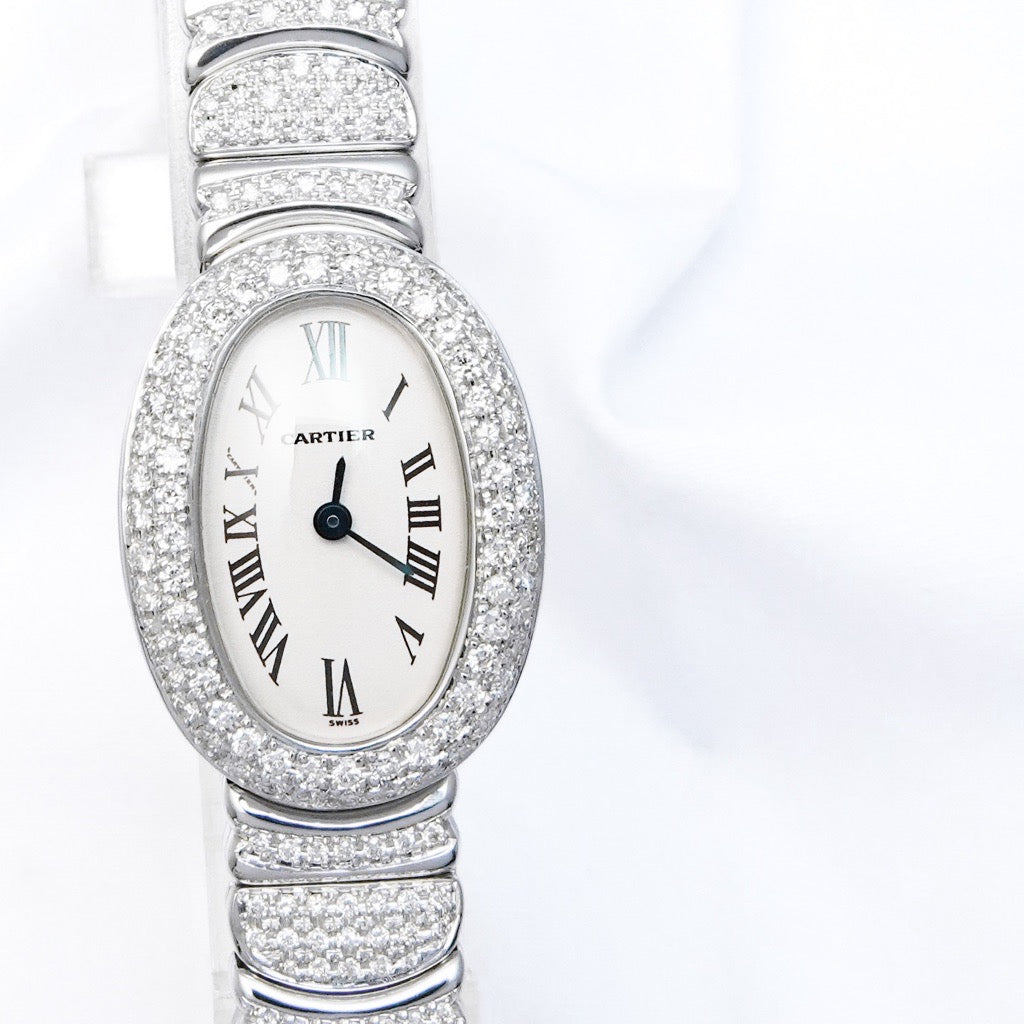 Mini Baignoire K18 WG bezel & bracelet full diamond