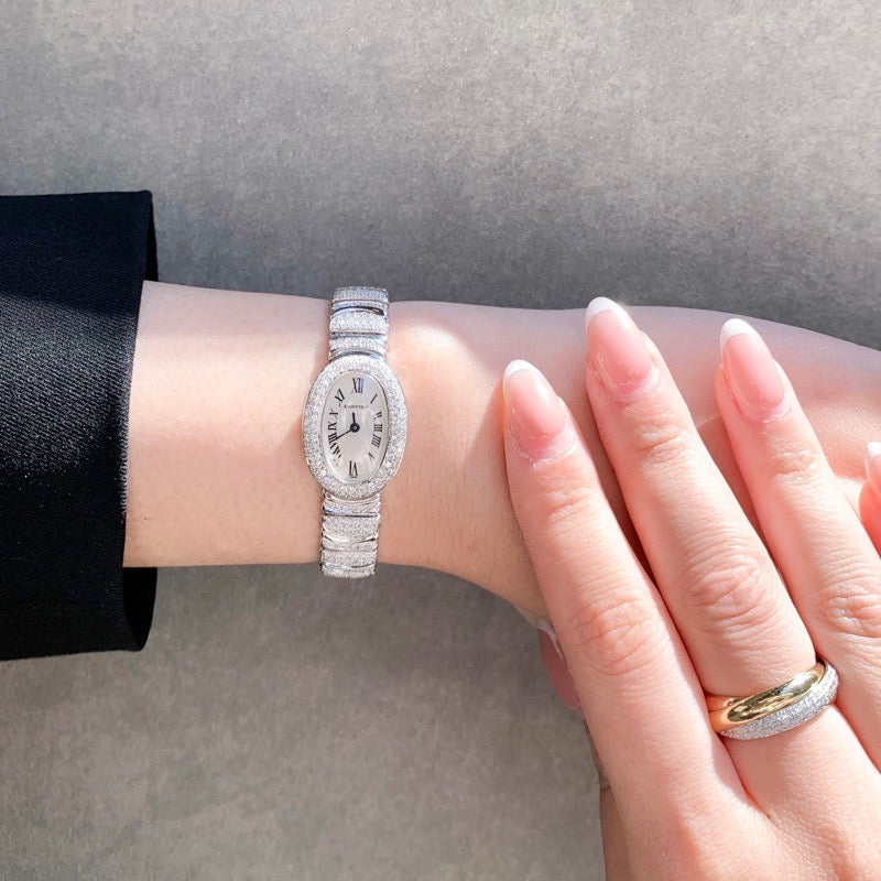 Mini Baignoire K18 WG bezel & bracelet full diamond