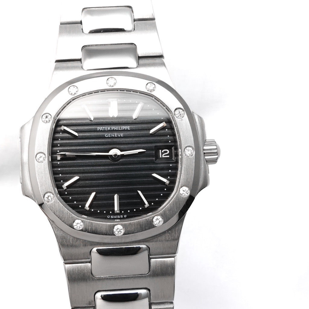 Nautilus SS Black Dial 12P Diamond