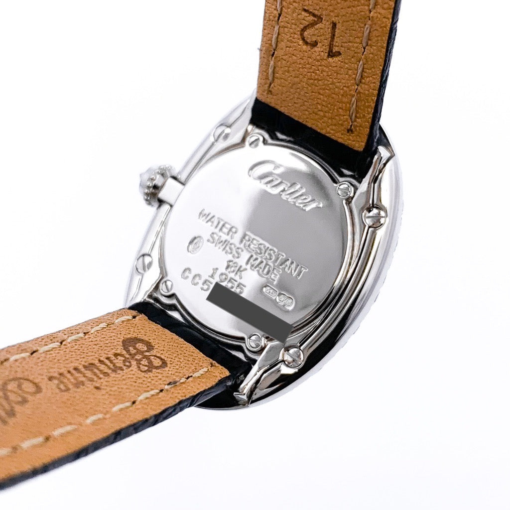 Baignoire K18 WG Arabic Dial Genuine Diamond Leather