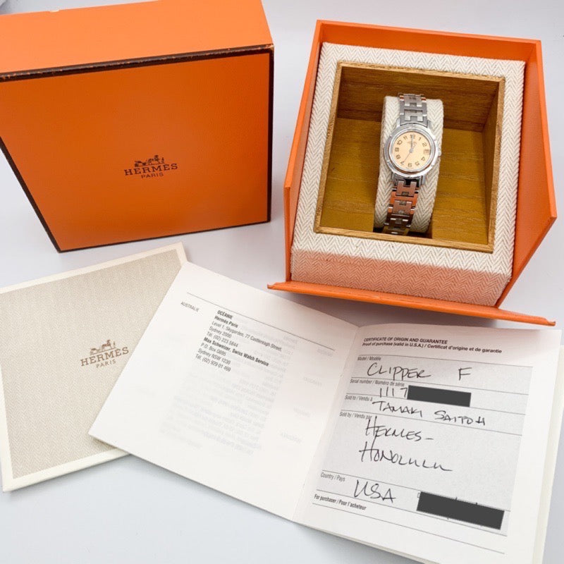 Clipper SS Date Orange Dial Bracelet
