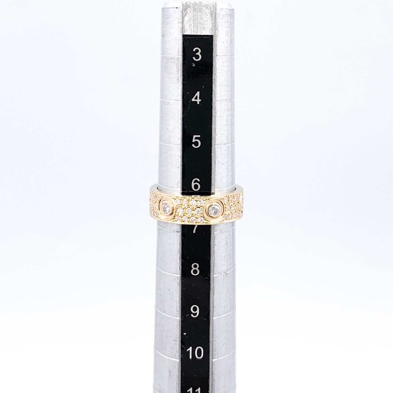 Love Ring Size 7 YG Full Pavé & 6P Bis Diamond