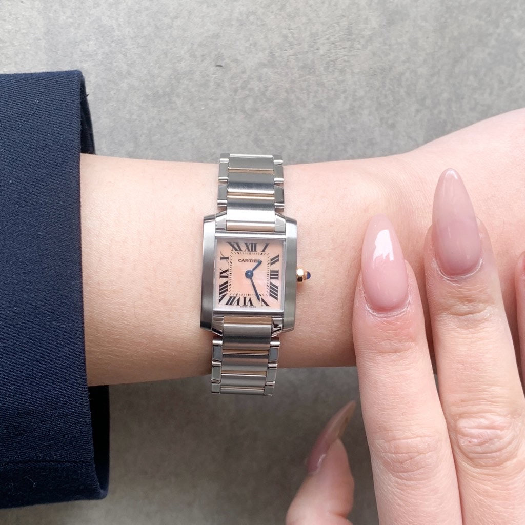 Tank Francaise SM Pink Shell Dial Combination K18PG x SS