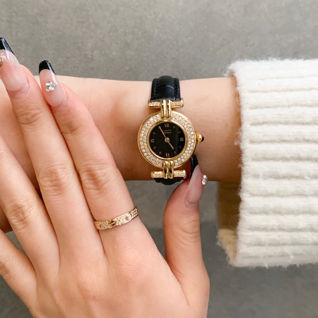 Mast Corise Diamond Black Roman Dial Gold Double Diamond