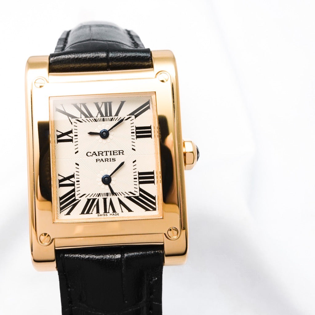 Tank Avis 2 Time Zone K18YG Leather Collection Prive
