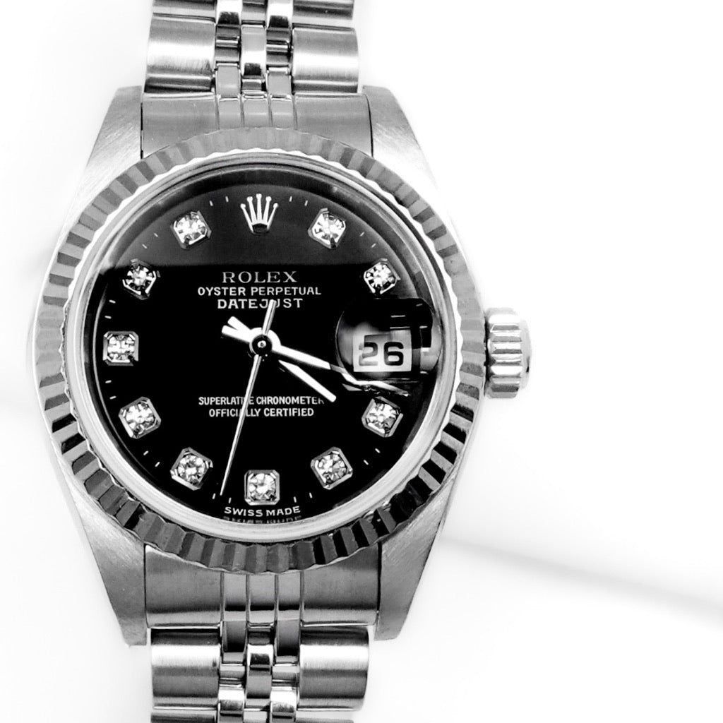 Datejust 10P New Diamond Black Dial SS x K18WG