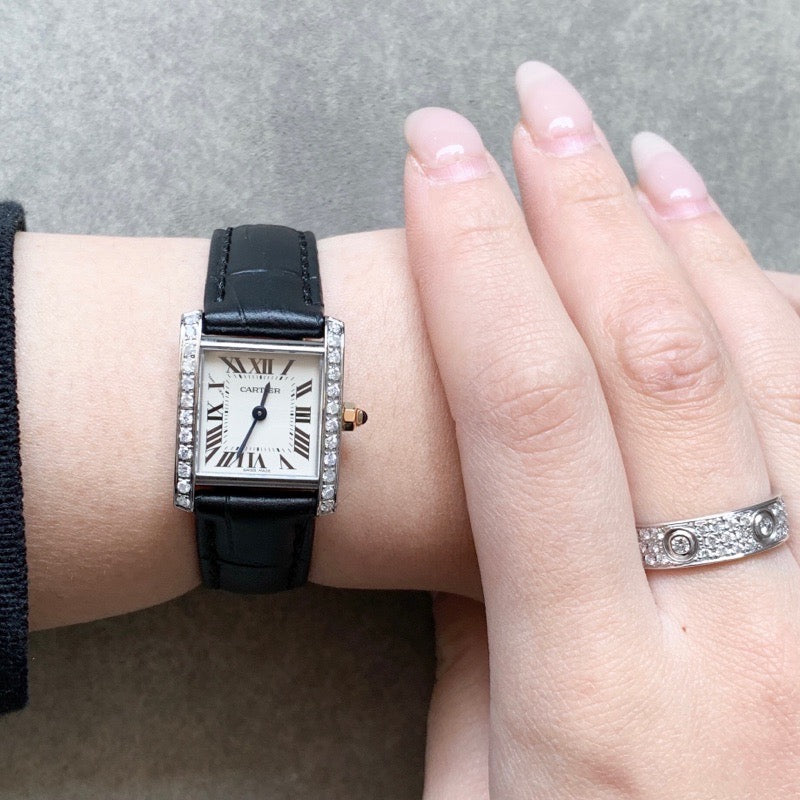 Tank Francaise SM combination diamond leather