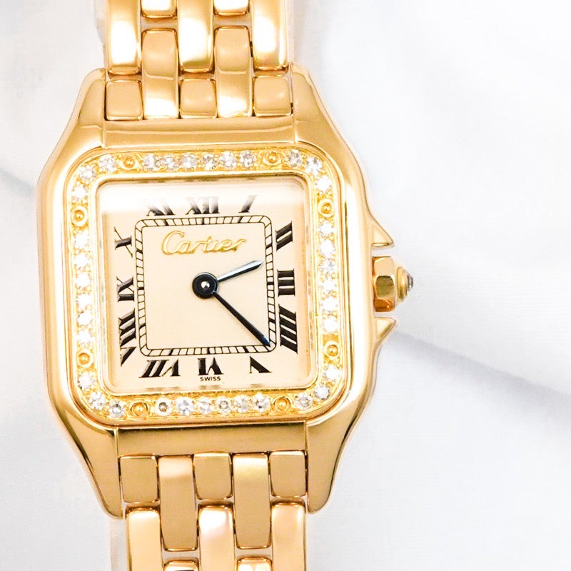 パンテール パンテール SM K18YG ホワイトシェル文字盤 純正ダイヤ – LE MIRAIS