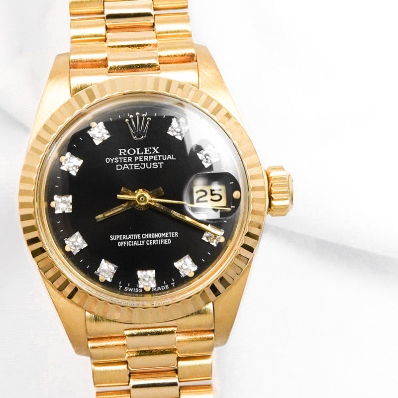 Datejust 10P Diamond Black Dial K18YG