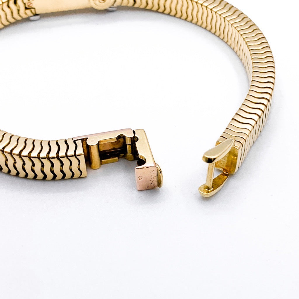 レトロアールデコ K18YG 手巻き 純正ダイヤ