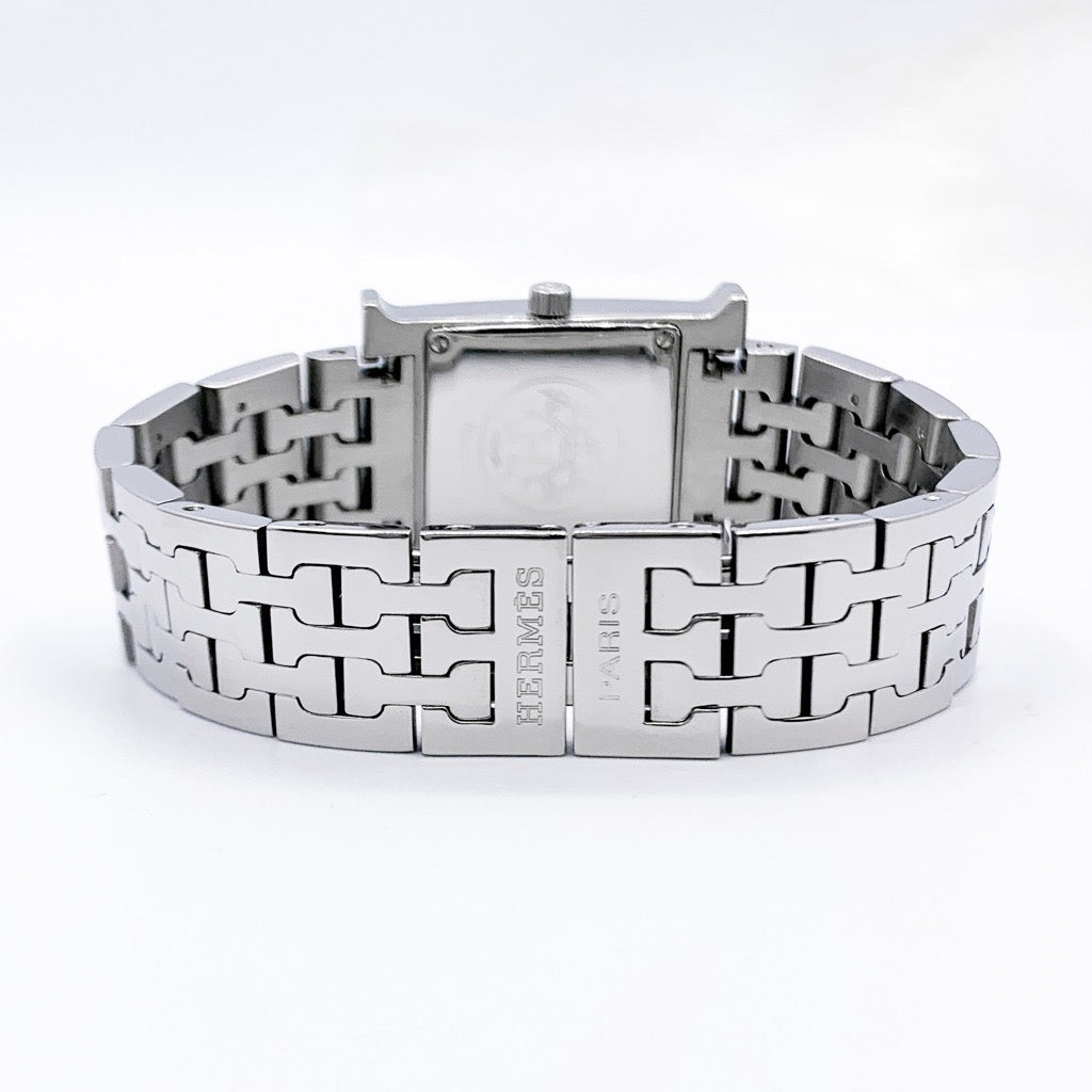 H Watch SS Orange Dial Silver Diamonds