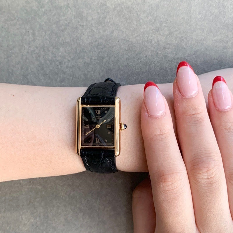 Mast Tank Diamond Black Roman Dial LM Gold