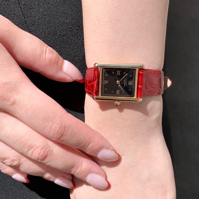 Mast Tank Diamond Black Roman Dial LM Gold