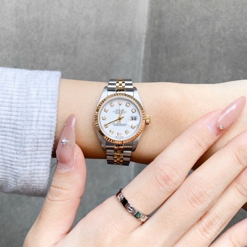 デイトジャスト 10P 新ダイヤ ホワイト文字盤 コンビ 79173G