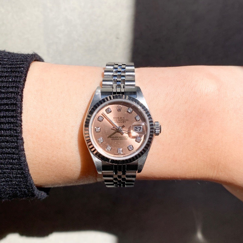 デイトジャスト 10P 新ダイヤ ピンク文字盤 SS×K18WG – LE MIRAIS