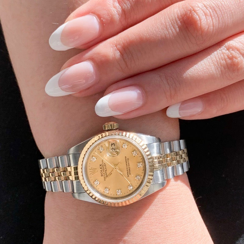 デイトジャスト 10P新ダイヤ シャンパン文字盤 コンビ 69173G