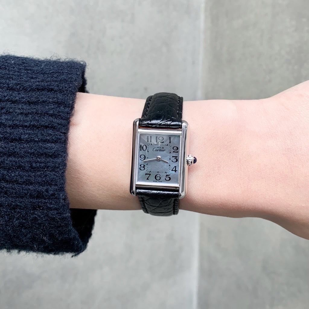 マストタンク MM ブルーシェルアラビア文字盤 シルバー