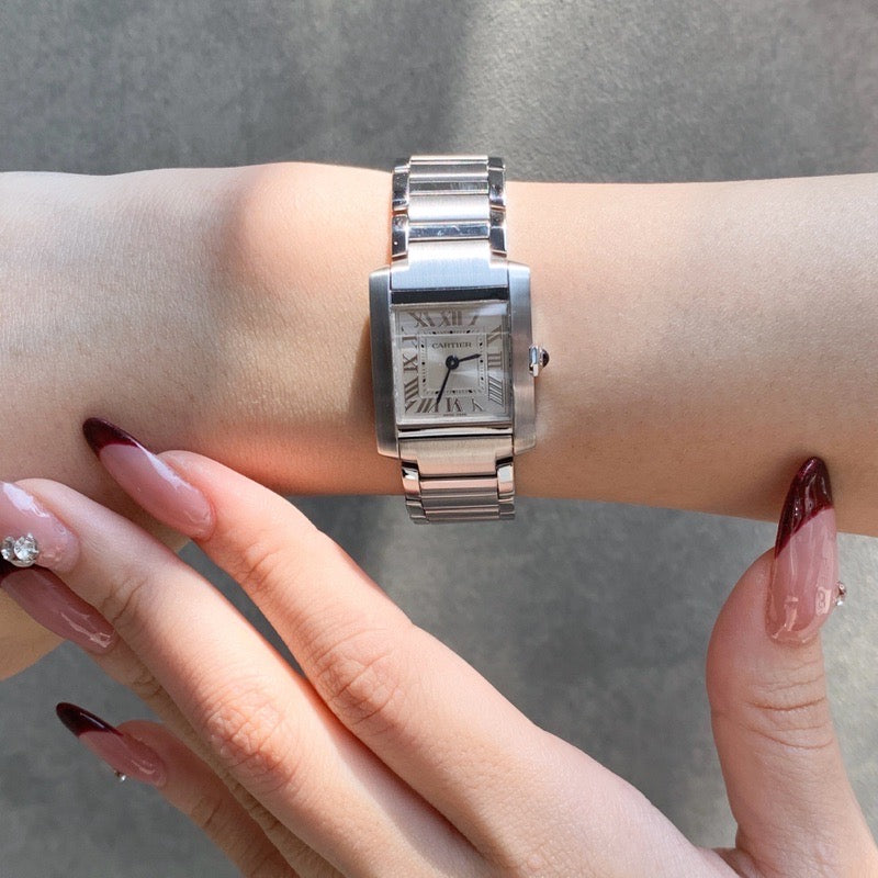 タンクフランセーズ 現行 SM SS シルバー文字盤