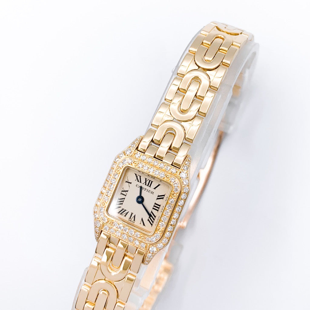 パンテール ミニ K18YG アールデコ 純正2重ダイヤ