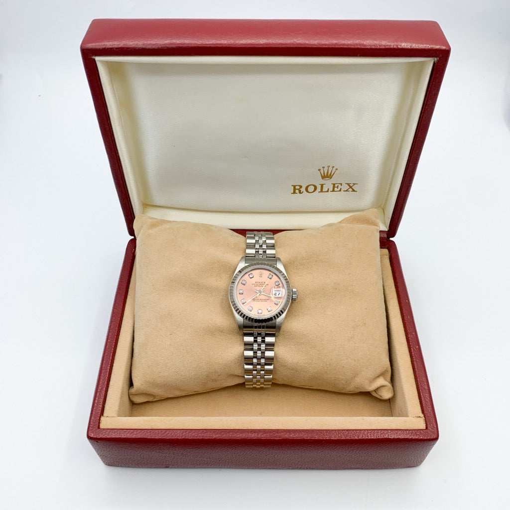 デイトジャスト 10P 新ダイヤ ピンク文字盤 SS×K18WG