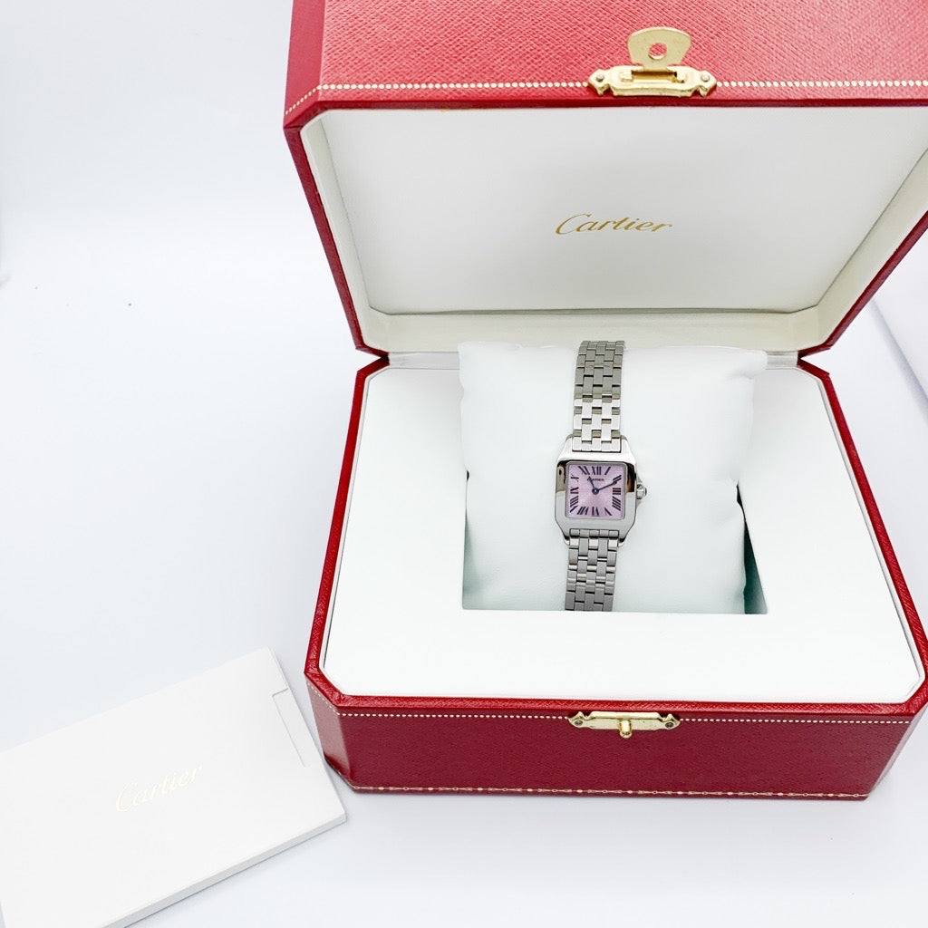 サントスドゥモワゼル SM SS パープルロゴ文字盤 限定モデル