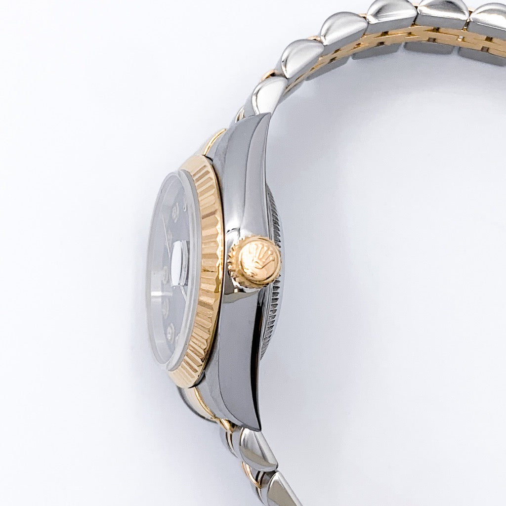 デイトジャスト 10P 新ダイヤ ブルー文字盤 コンビ　79173G