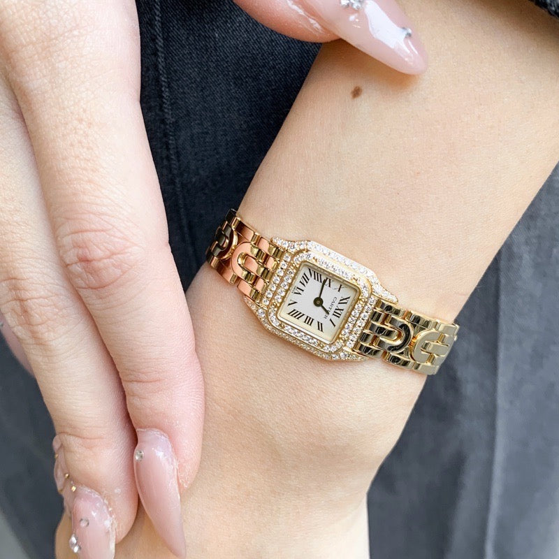 パンテール ミニ K18YG アールデコ 純正2重ダイヤ