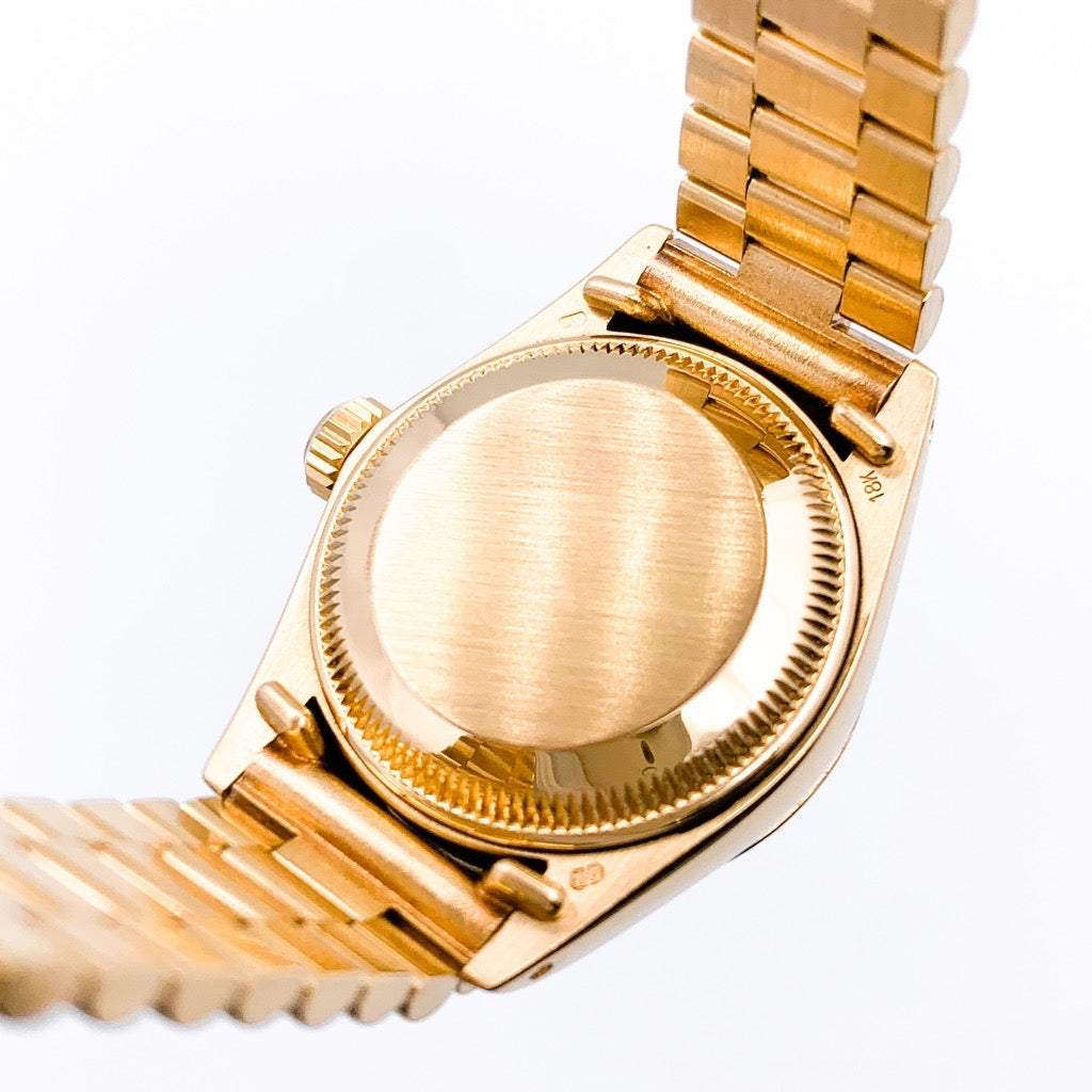 デイトジャスト 10P ダイヤ 黒文字盤 K18YG