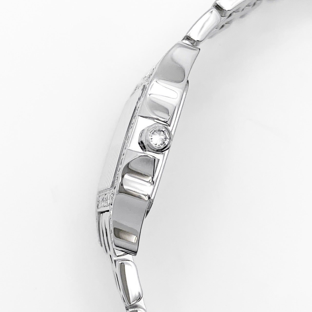 Santos de Cartier Pink Shell Dial SM SS Diamond 