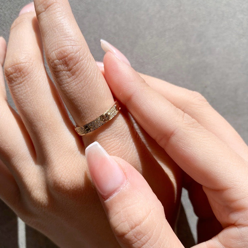 Mini Love Ring Size 10 YG Diamond 
