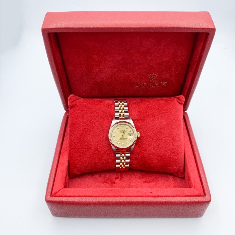 デイトジャスト 10P新ダイヤ シャンパン文字盤 コンビ 69173G