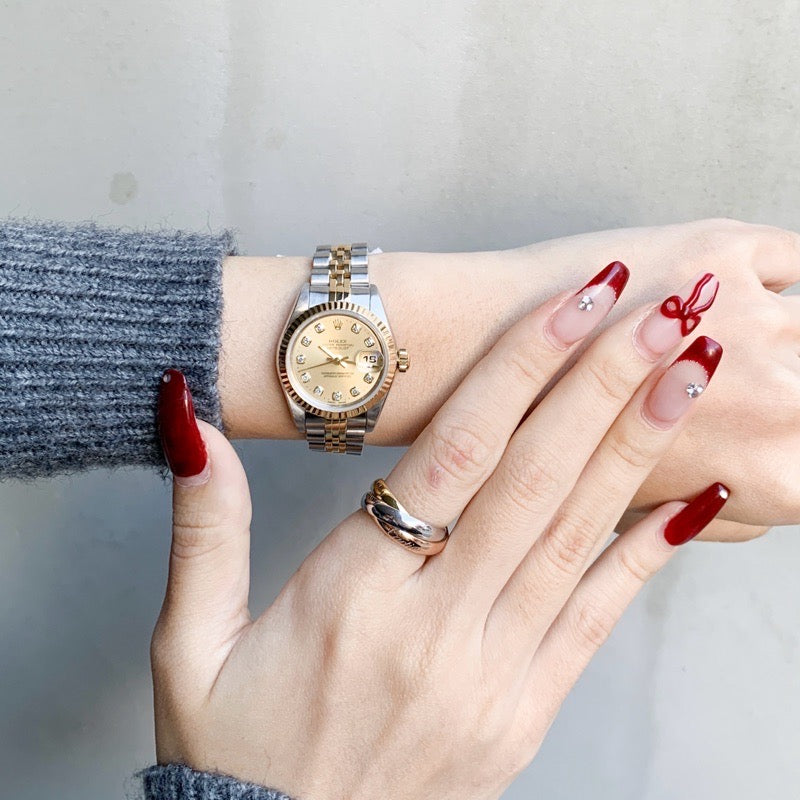 デイトジャスト 10P新ダイヤ シャンパン文字盤 コンビ 69173G