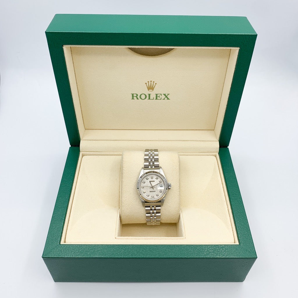 デイトジャスト 10P 新ダイヤ 彫りコンピューター文字盤 シルバー　79174G