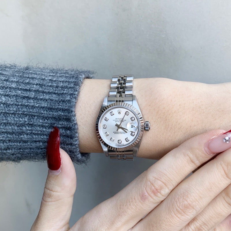 デイトジャスト 10P新ダイヤ シルバー文字盤 シルバー 79174G