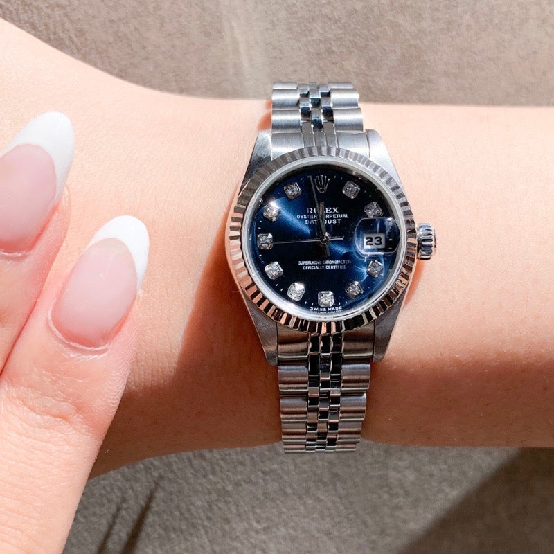 Datejust 10P New Diamond Blue Dial K18×SS