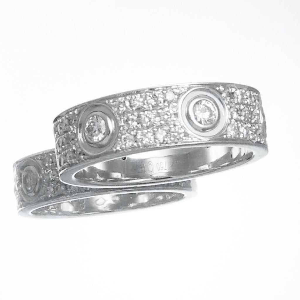 Love Ring Size 8 WG Full Pavé &amp; 6P Screw Diamond